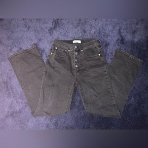 Madewell Cali Demi-Boot Black Jeans (Button-Front Edition)